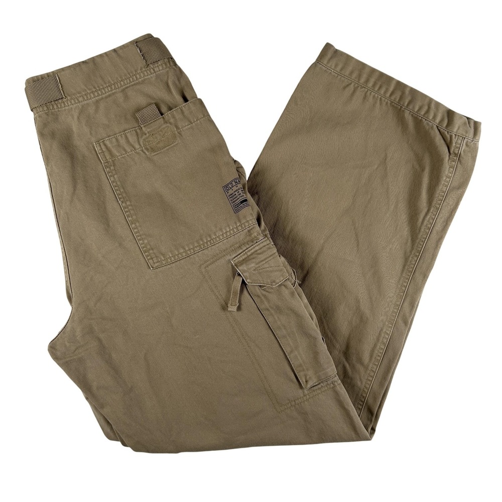 Vintage Old Navy Pants Mens 32x31 Beige Cargo Belted Paratrooper Utility Y2K